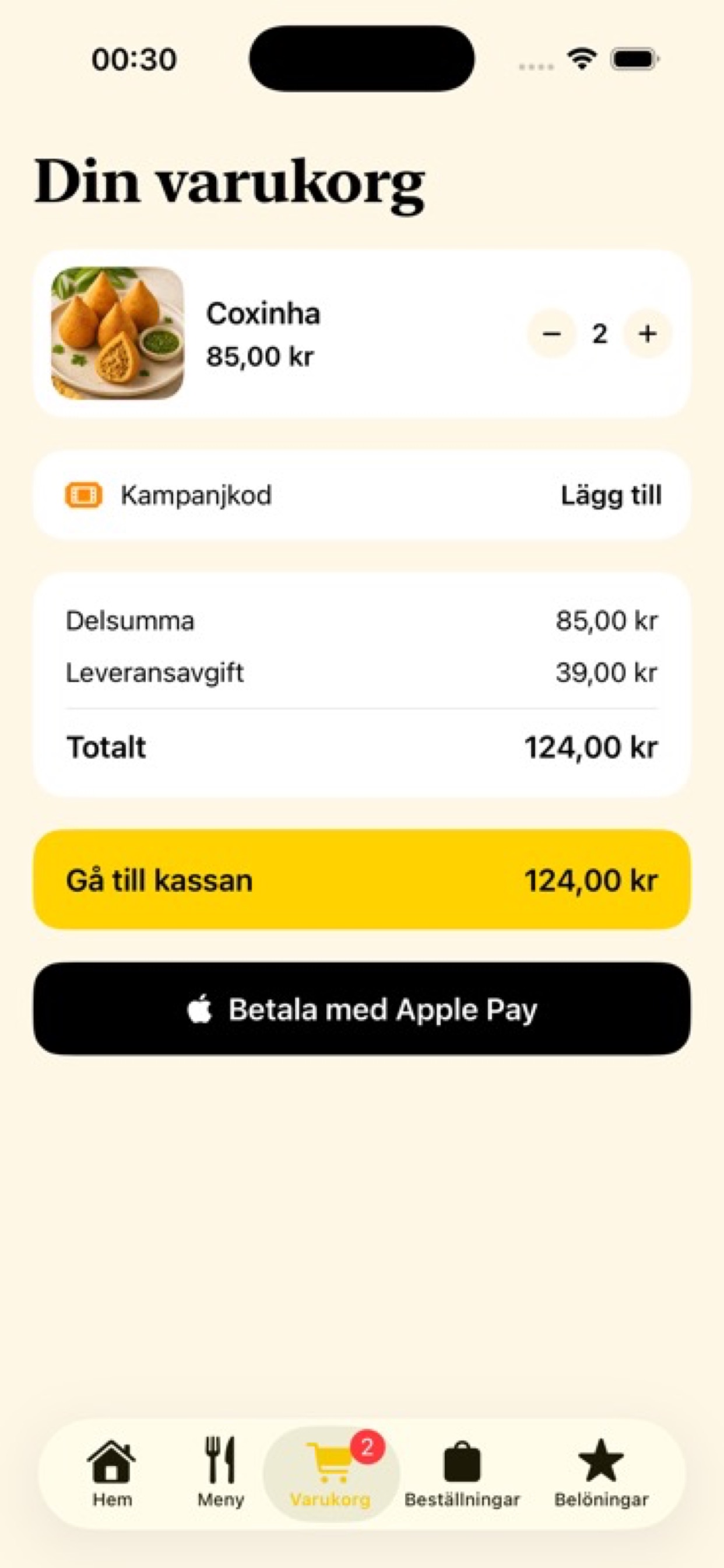 Bitora customer app cart screen