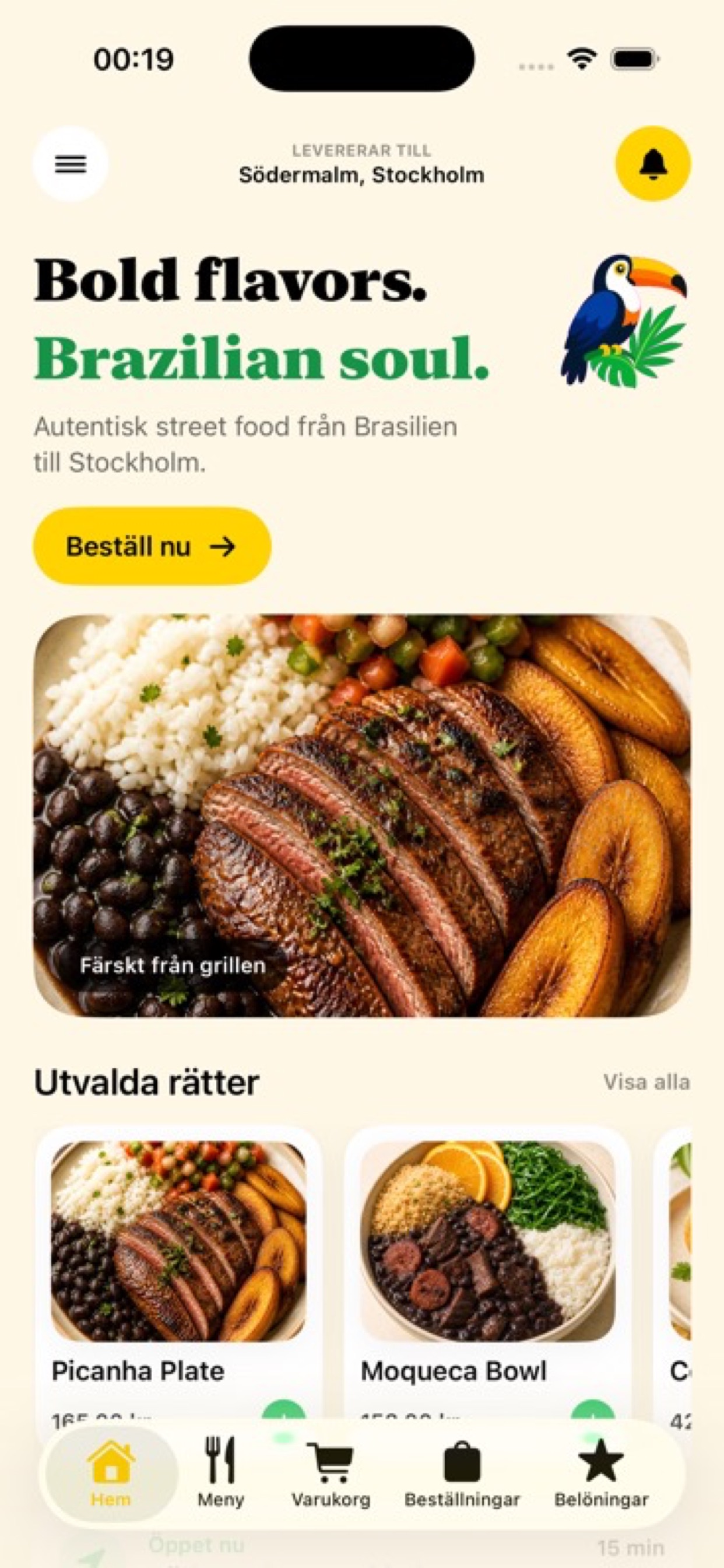 Bitora customer app home screen